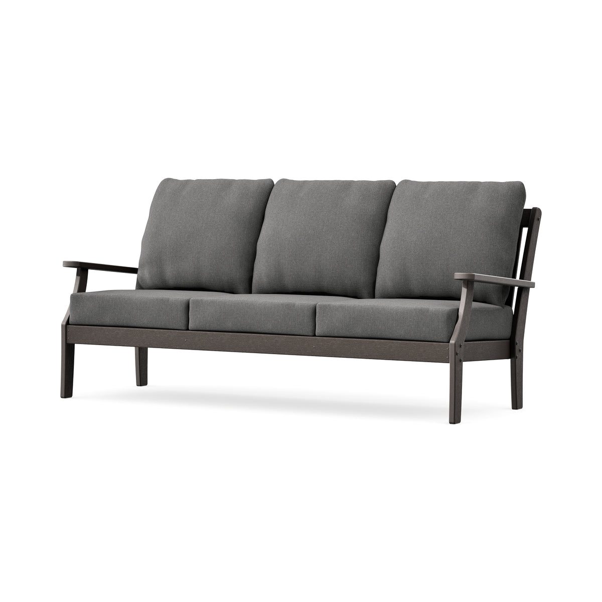 POLYWOOD Braxton Deep Seating Sofa in Vintage Coffee / Ash Charcoal