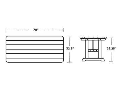 POLYWOOD Park 33" x 70" Harvester Picnic Table dimensions