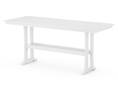 POLYWOOD Farmhouse Trestle 38" x 96" Bar Table in White