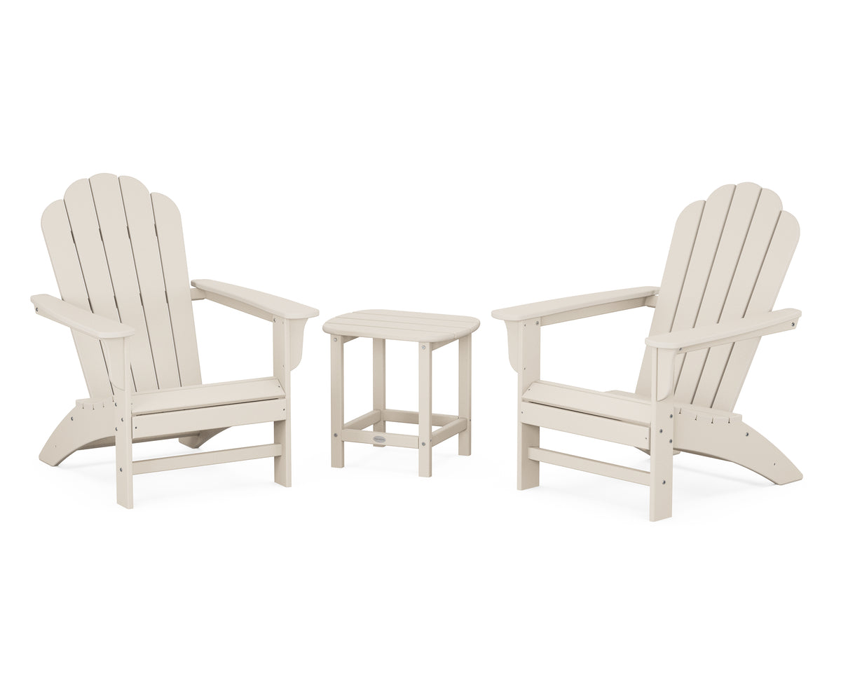 POLYWOOD Country Living Cottage Adirondack Chair 3-Piece Set in Sand