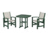 POLYWOOD Coastal 3-Piece Dining Set in Green / Birch
