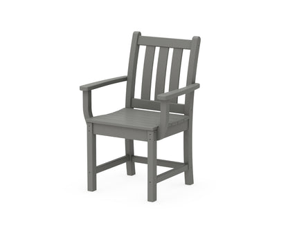POLYWOOD Traditional Garden Dining Arm Chair in Slate Grey