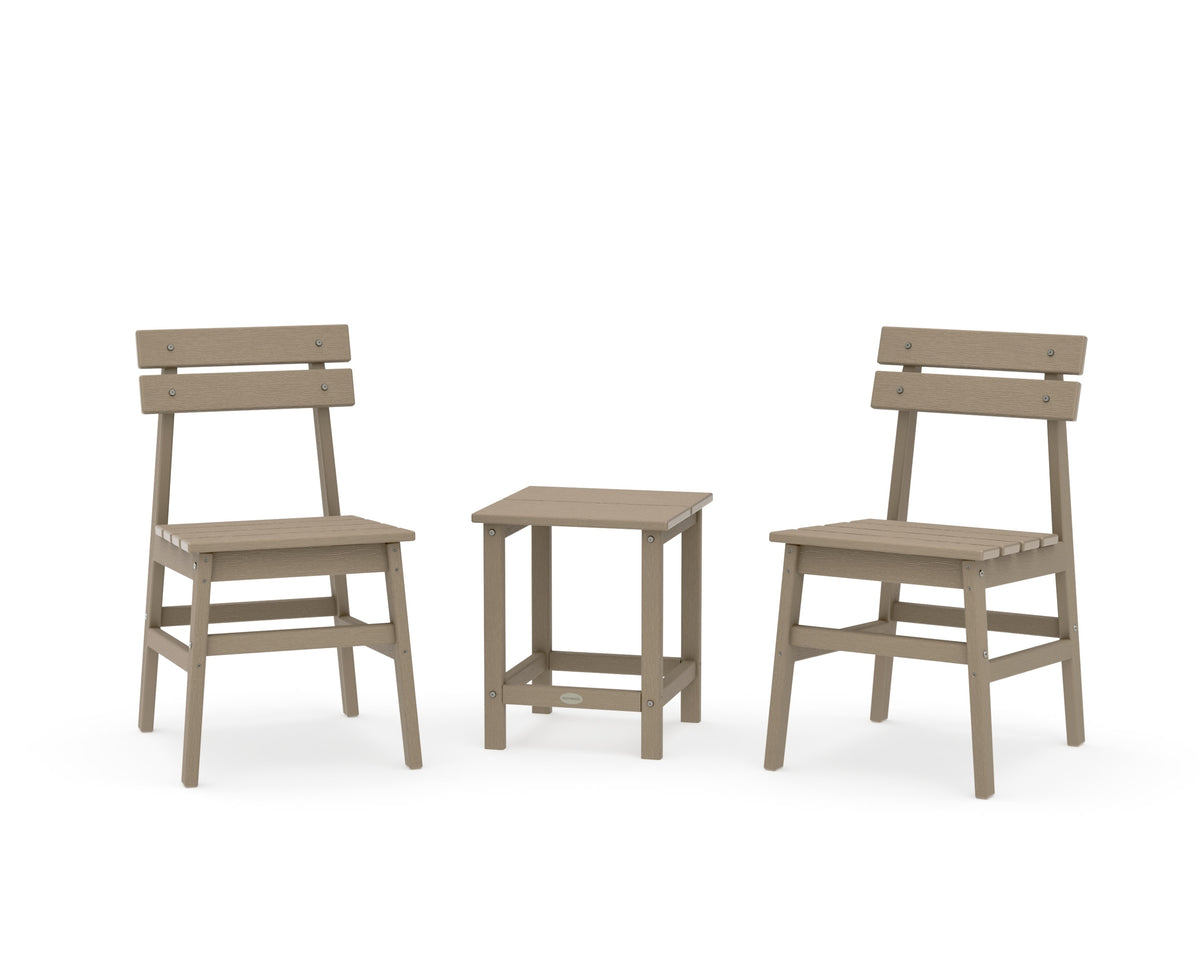 POLYWOOD Modern Studio Plaza Chair 3-Piece Seating Set in Vintage Sahara