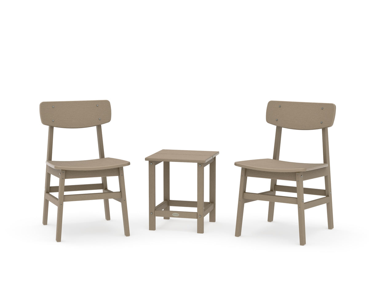 POLYWOOD Modern Studio Urban Chair 3-Piece Seating Set in Vintage Sahara