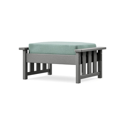 POLYWOOD Acadia Deep Seating Ottoman in Slate Grey / Glacier Spa