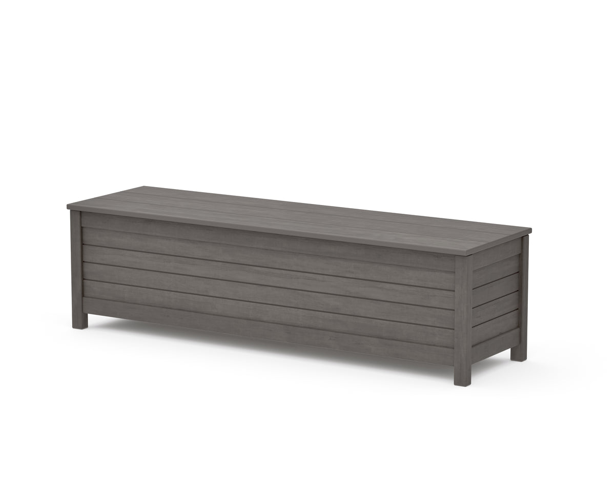POLYWOOD Nautical 60" Storage Bench in Driftwood