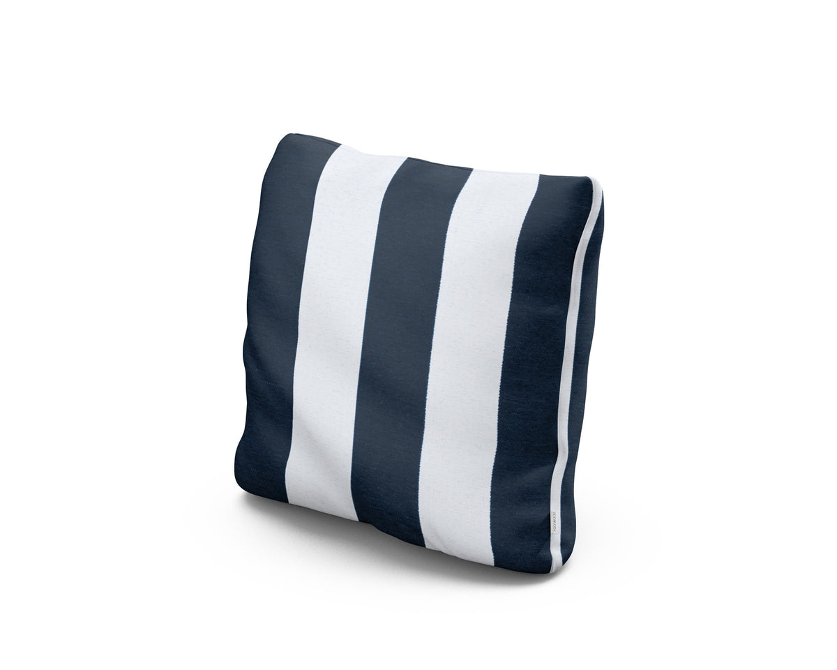 POLYWOOD 16" Outdoor Throw Pillow in Cabana Stripe Marine Indigo