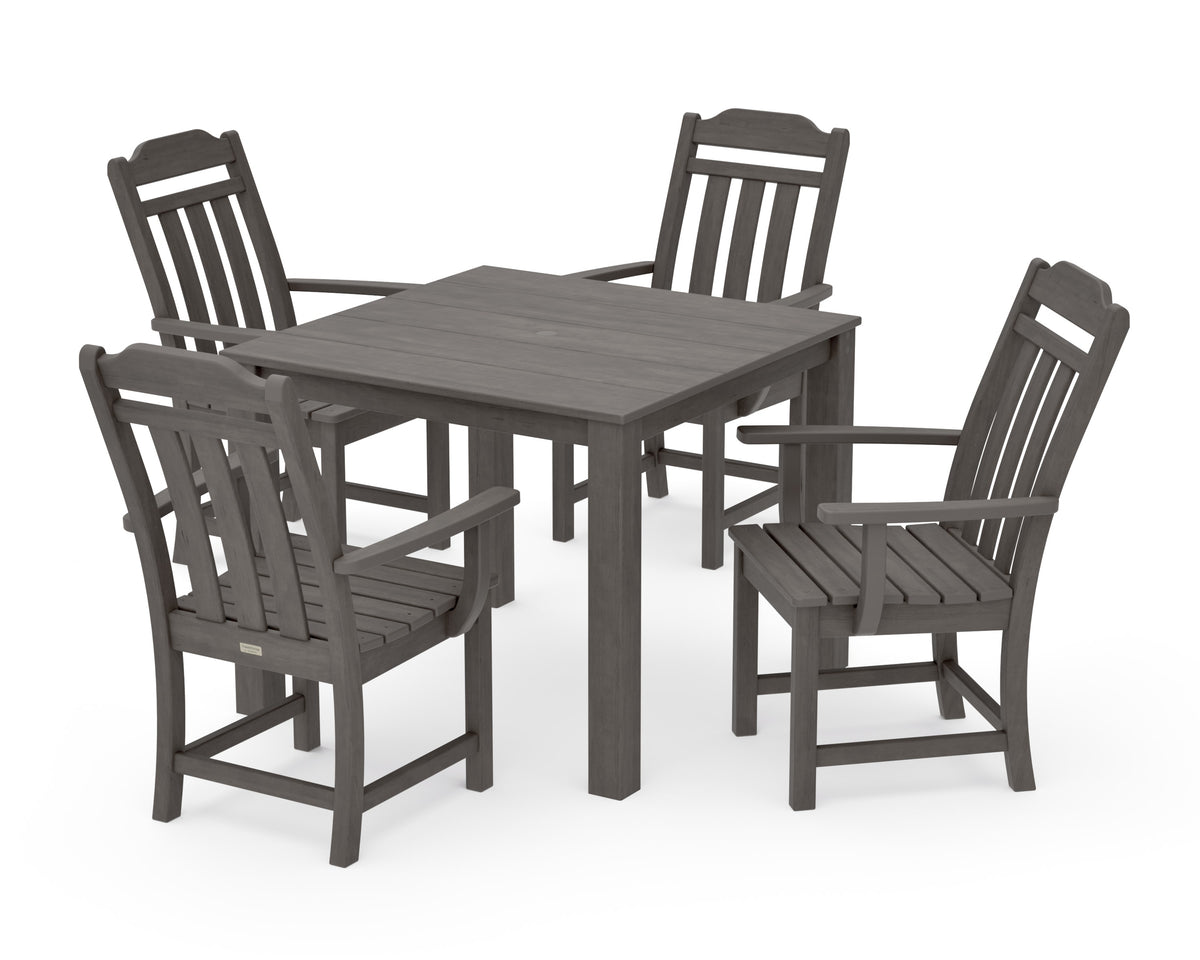 POLYWOOD Cottage 5-Piece Parsons Dining Set in Driftwood