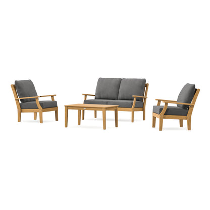 POLYWOOD Braxton 4-Piece Deep Seating Chair Set in Natural