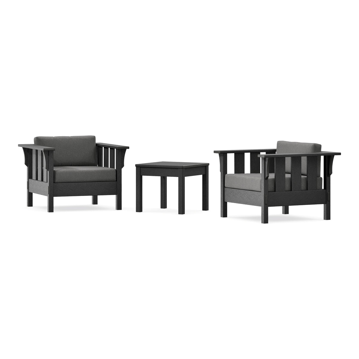 POLYWOOD Acadia 3-Piece Deep Seating Set in Black