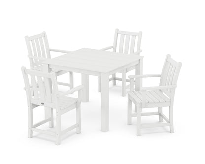 POLYWOOD Traditional Garden 5-Piece Parsons Dining Set in White
