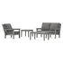 POLYWOOD Chippendale 4-Piece Deep Seating Set in Slate Grey