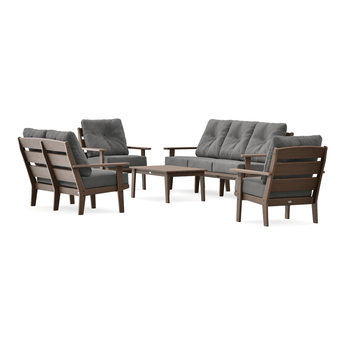 POLYWOOD Lakeside 5-Piece Lounge Sofa Set in Kona