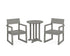 POLYWOOD EDGE 3-Piece Round Bistro Dining Set in Slate Grey