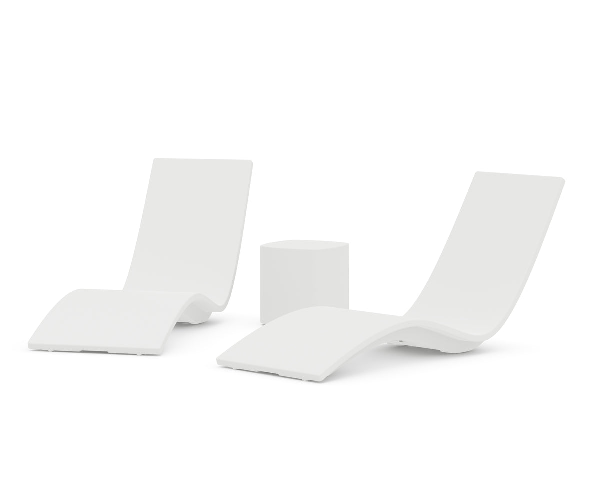 POLYWOOD Laguna 3-Piece In-Pool Chaise Lounge Set in White