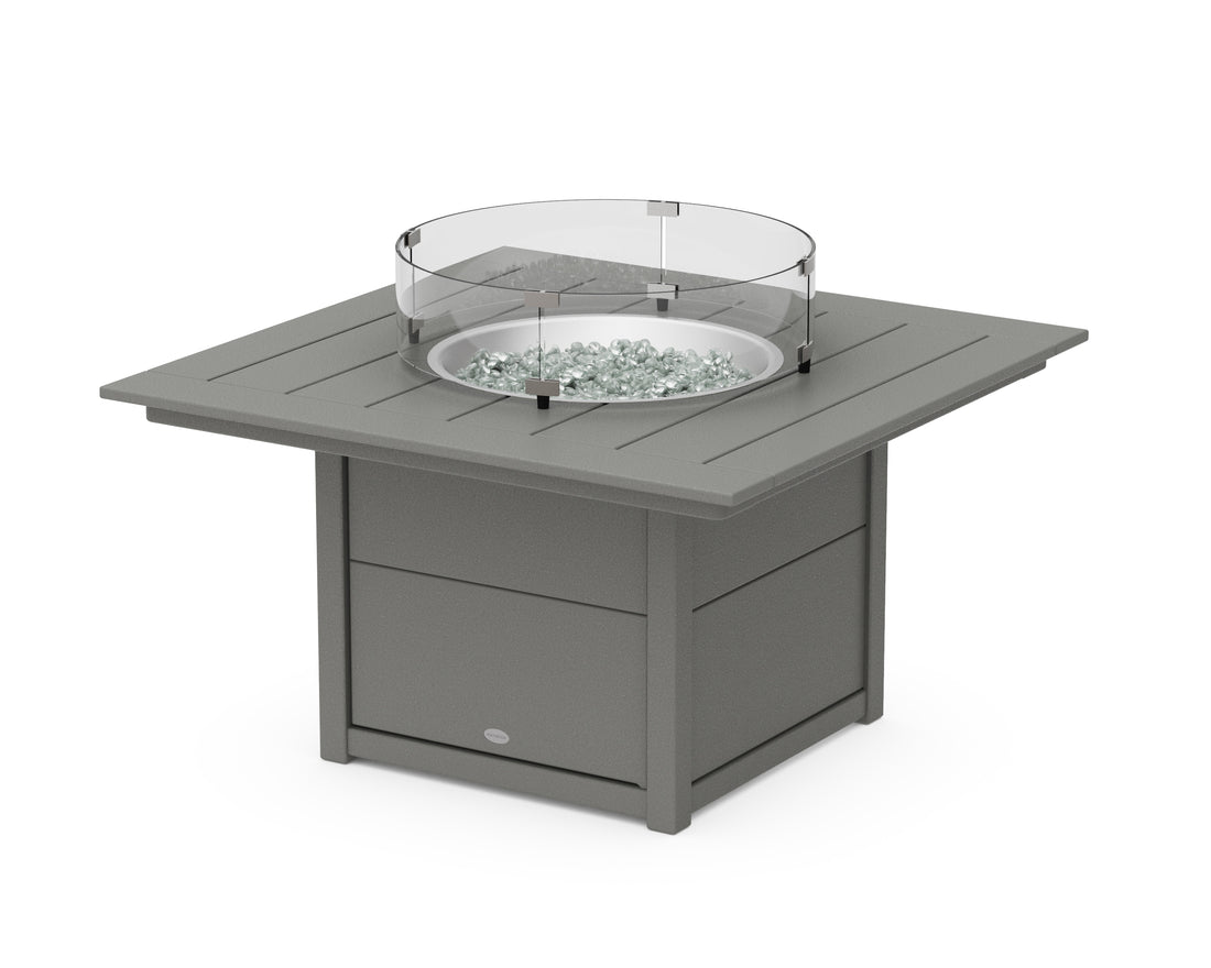 POLYWOOD Square 42" Fire Pit Table in Slate Grey