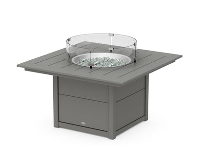 POLYWOOD Square 42" Fire Pit Table in Slate Grey