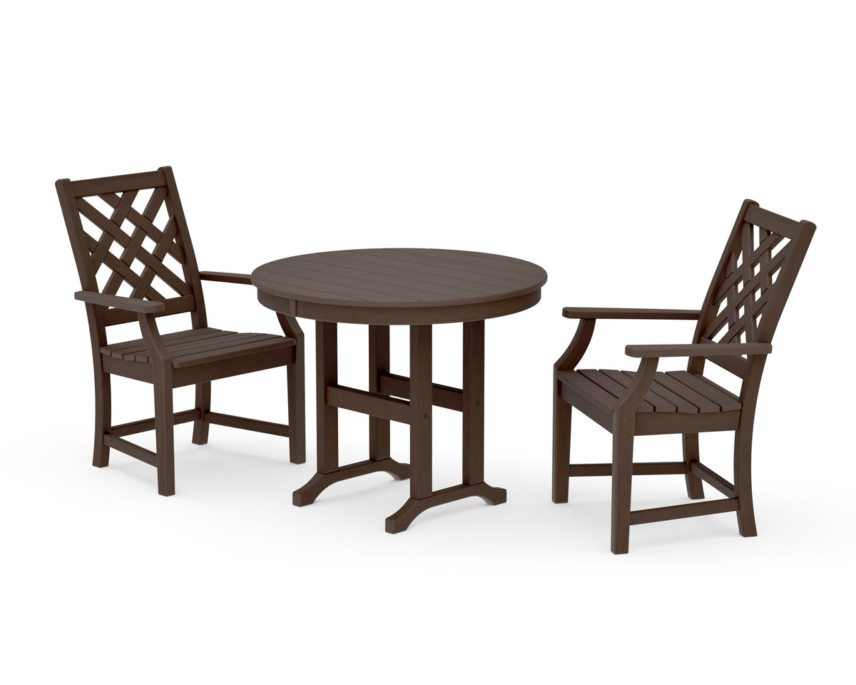 POLYWOOD Wovendale 3-Piece Farmhouse Dining Set in Kona