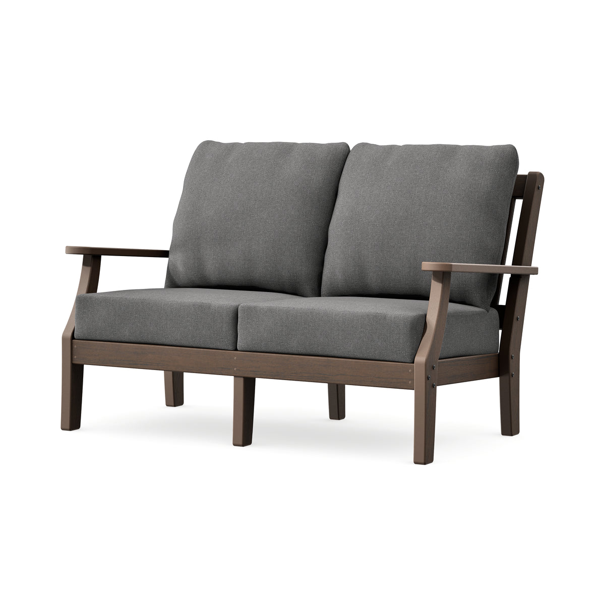 POLYWOOD Chinoiserie Deep Seating Loveseat in Kona / Ash Charcoal