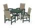 POLYWOOD Coastal Woven High-Back 5-Piece Dining Set in Green / Dune Grass