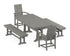 POLYWOOD Modern Adirondack 5-Piece Dining Set with Trestle Legs - 38" x 73" Table in Slate Grey
