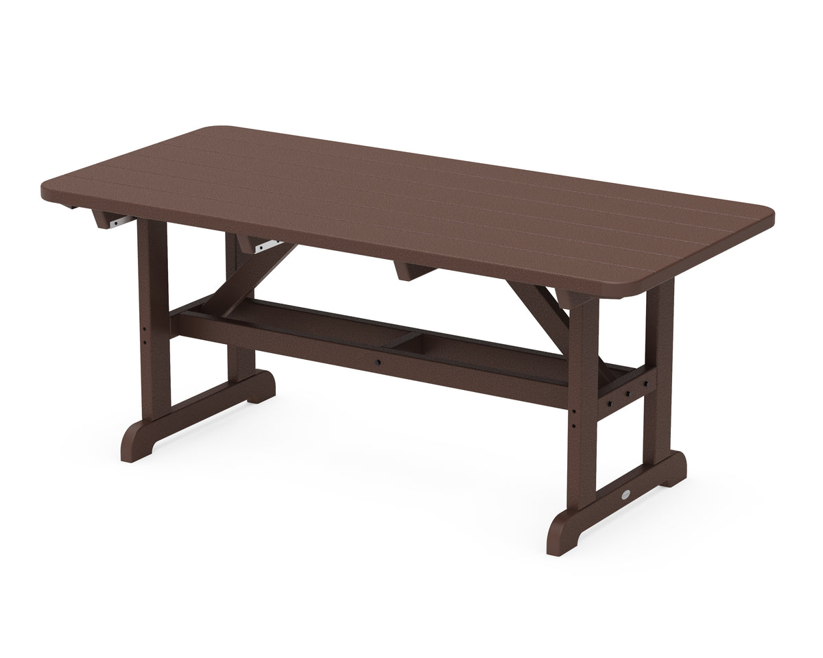 POLYWOOD Park 33" x 70" Harvester Picnic Table in Mahogany