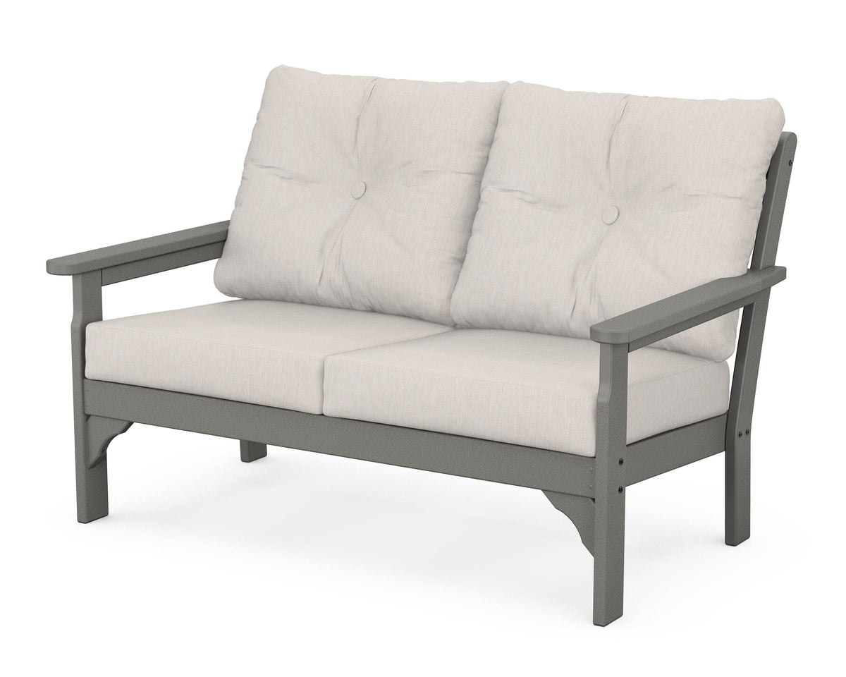 POLYWOOD Vineyard Deep Seating Loveseat in Slate Grey / Cast Ash
