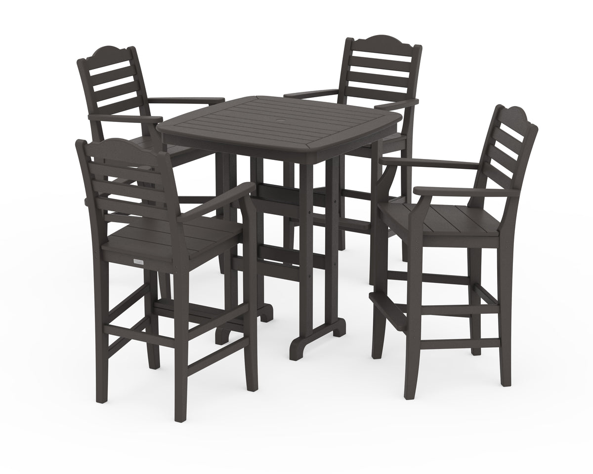 POLYWOOD Savannah 5-Piece Bar Set in Vintage Coffee