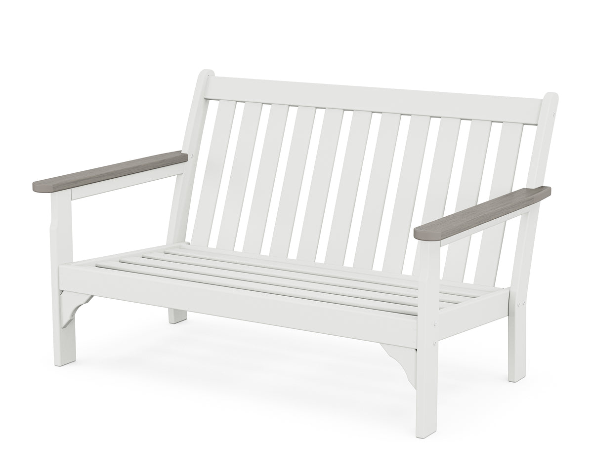 POLYWOOD Vineyard Loveseat Frame in White / Driftwood