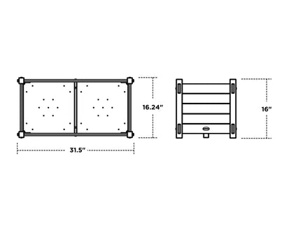 POLYWOOD Nautical Rectangle Double Planter Box dimensions