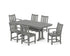 POLYWOOD Traditional Garden 7-Piece Dining Set with Trestle Legs in Slate Grey