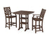 POLYWOOD Country Living Wovendale 3-Piece Farmhouse Bar Set with Trestle Legs in Mahogany