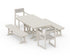 POLYWOOD EDGE Sling Arm Chair 5-Piece Farmhouse Dining Set with Benches in Sand / Birch