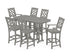 POLYWOOD Chinoiserie 7-Piece Bar Set in Slate Grey