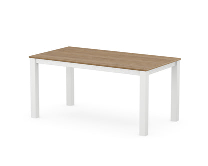 POLYWOOD Studio Parsons 34" X 64" Dining Table in White / Natural