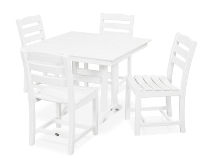 POLYWOOD La Casa Café 5-Piece Side Chair Dining Set in White