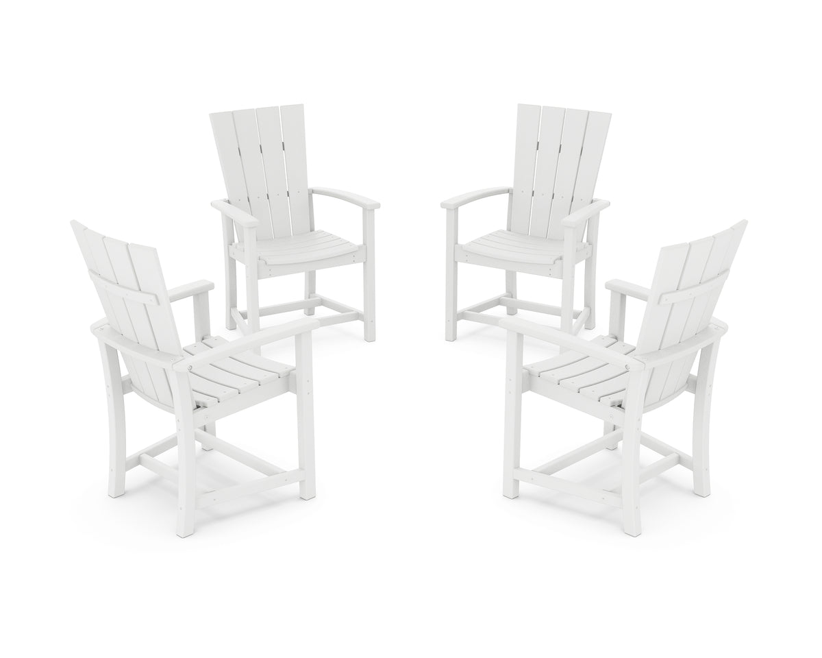 POLYWOOD Quattro 4-Piece Upright Adirondack Conversation Set in White