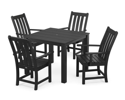 POLYWOOD Vineyard 5-Piece Parsons Dining Set in Black