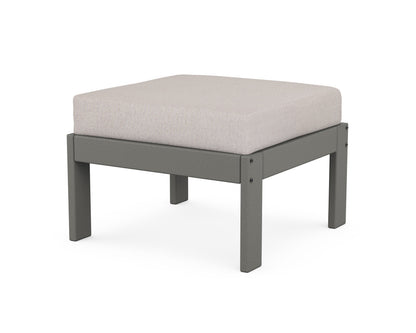 POLYWOOD Vineyard Modular Ottoman in Slate Grey / Dune Burlap