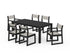 POLYWOOD EDGE Sling 7-Piece Parsons Dining Set in Black / Birch