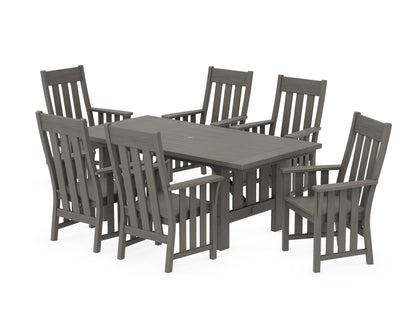 POLYWOOD Acadia Arm Chair 7-Piece Dining Set in Driftwood