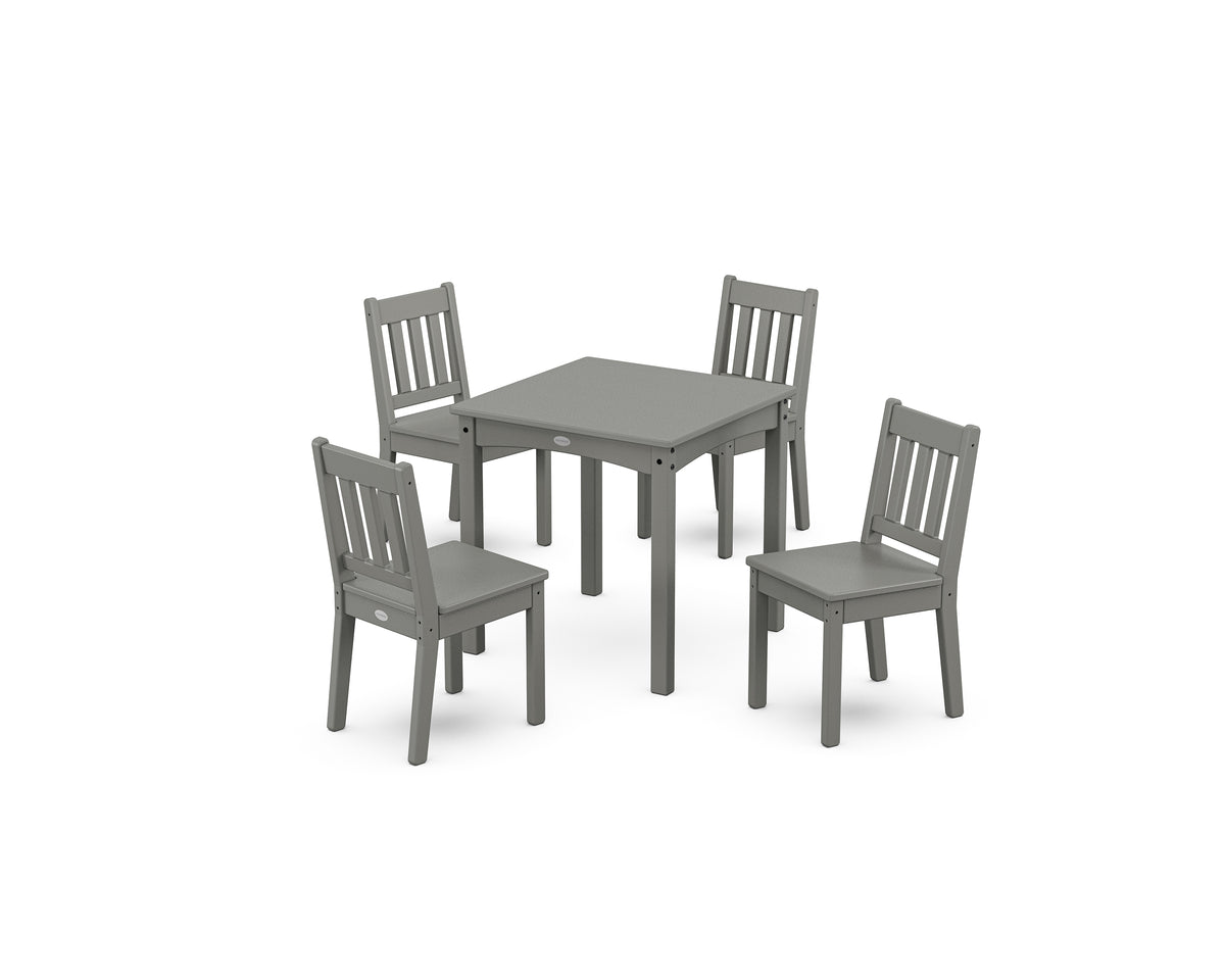 POLYWOOD Vineyard Kids 5-Piece Dining Set in Slate Grey