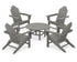 POLYWOOD Long Island Adirondack 5-Piece Conversation Group with Round 37" Conversation Table in Slate Grey