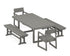 POLYWOOD EDGE 5-Piece Dining Set with Benches (EDGE 40" x 78" Table) in Slate Grey