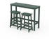 POLYWOOD Modern Studio Stool 3-Piece Bar Balcony Set in Green