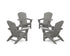POLYWOOD 4-Piece Nautical Grand Adirondack Chair Conversation Set in Slate Grey
