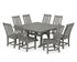 POLYWOOD Vineyard 9-Piece Farmhouse Trestle Dining Set in Slate Grey