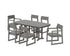 POLYWOOD EDGE 7-Piece Dining Set (Nautical 37" x 72" Table) in Slate Grey