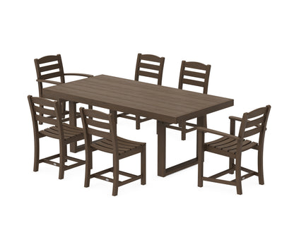 POLYWOOD La Casa Café 7-Piece Dining Set - 39" x 78" Table in Kona