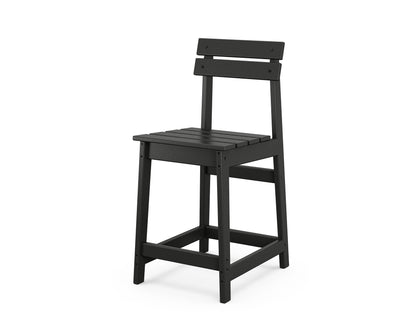 POLYWOOD Modern Studio Plaza Counter Chair in Black